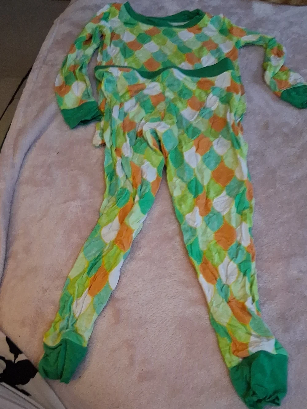 Green & Orange Patterned Pajama Set